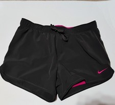 Nike Dri-Fit Women's Athletic Shorts Size M Black Pink Lined Running Workout