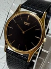 Vintage Seiko 5Y30-7A79 Gold Tone Dress Watch Black Dial Unisex 32mm - RUNS NEW