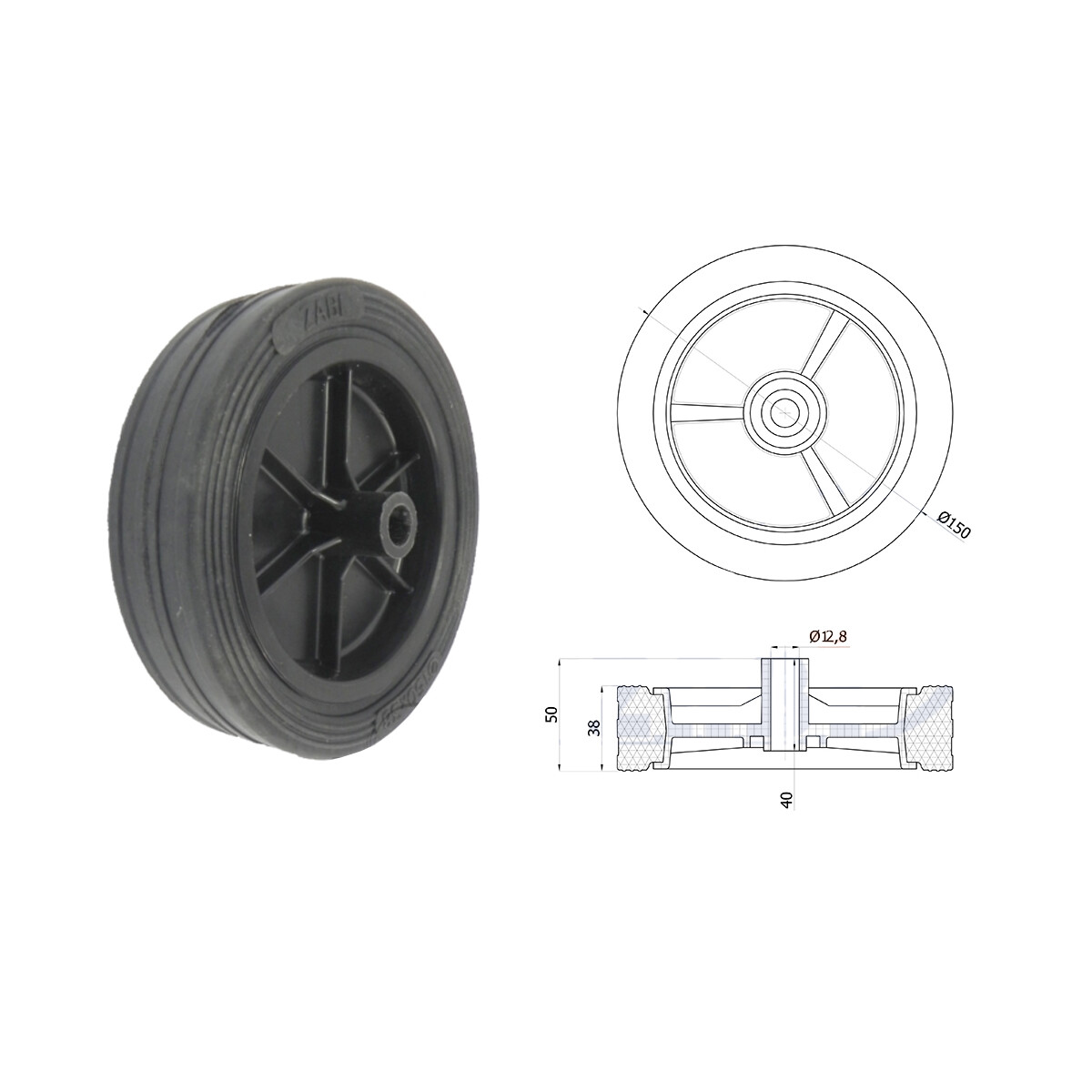 SECURA Ersatzrad Für AL-KO Rasenmäher 200mm - Kunststoffrad 462670 Passend Für Viele Modelle
