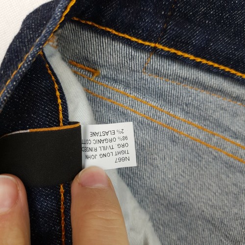 Nudie TIGHT LONG JOHN Womens STRETCH Organic Jeans Low Rise W25 L34 Slim Skinny - Picture 8 of 10