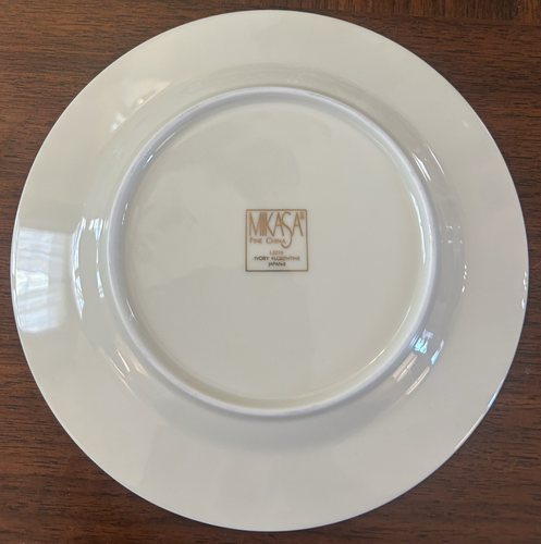 IVORY FLORENTINE Set of 4 Bread Plates 6 5/8" Marble Gold Mikasa Vintage EUC - Picture 9 of 10