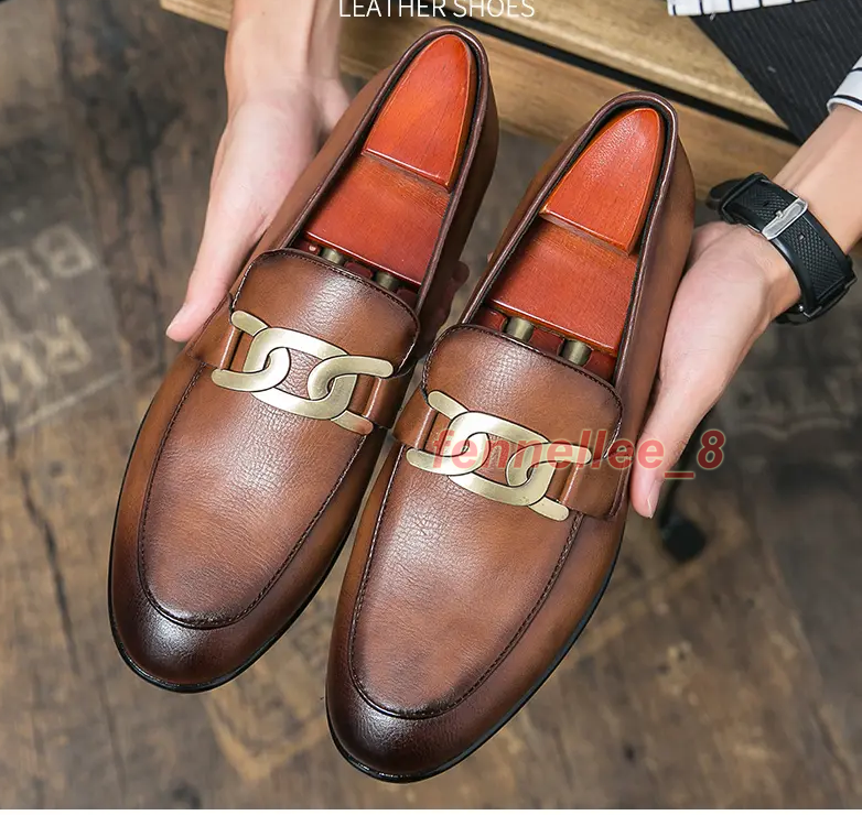 Brand New Mens Dress Shoes Italian Leather Loafers Slip on 