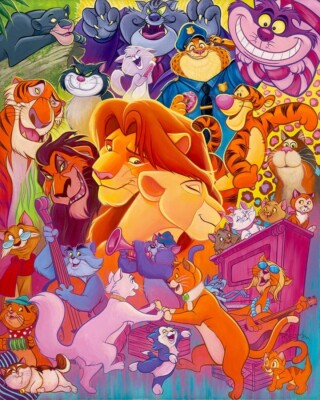 So Many Disney Cats Tim Rogerson Limited Edition Giclée On Canvas Disney Art