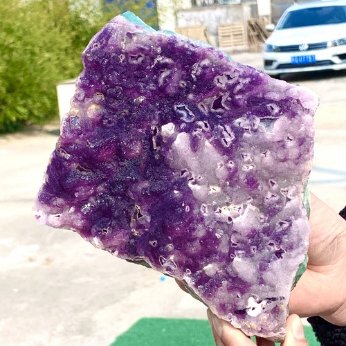 4.62LB Rare Transparent Purple Cube Fluorite Mineral Crystal Specimen - Picture 17 of 17