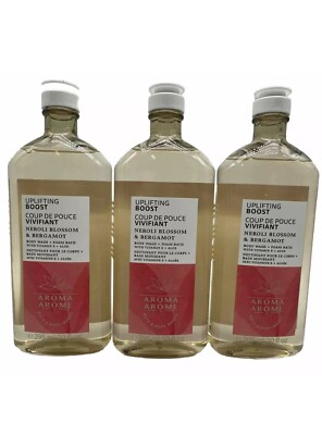 3-Pack Bath & Body Works UPLIFTING BOOST Neroli Blossom Bergamot Body Wash Foam