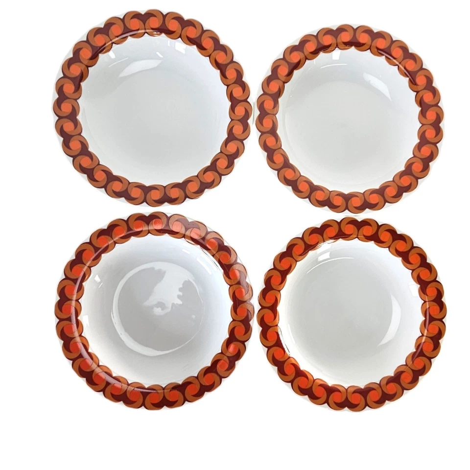 1970-е Современная Thomas Rimmed Суп Зерновая Чаша Чаша Немецкий Фарфор Чаша 8,75" - Изображение 2 из 4