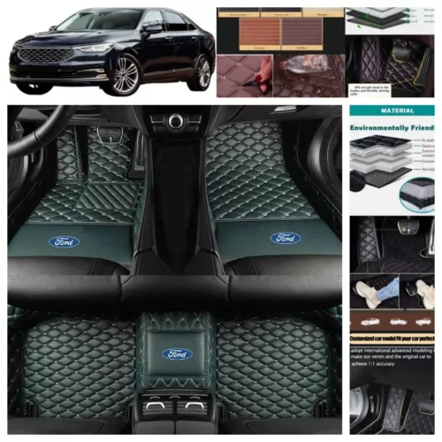 For Ford Taurus 2010-2019 Car Floor Mats PU Leather Waterproof Custom Carpets - Picture 18 of 36
