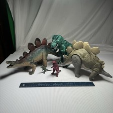 Lot Of 5 Dinosaur Toys Varying Sizes And Colors T-Rex, Stegosaurus Etc.