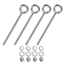 4-Sets Stainless Eyebolt M8x150mm Shoulder Lifting Eye Bolt with Nuts Washers