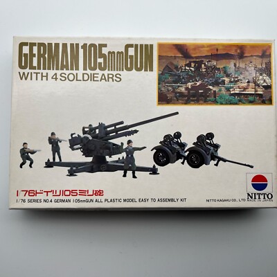 NITTO KAGAKU 444 - German 105mm Gun Flak + 4 Soldiears - 1:76 - OVP