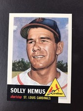 1991 TOPPS - 1953 TOPPS ARCHIVES - REPRINT # 231 SOLLY HEMUS - CARDINALS
