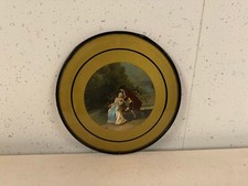 Vintage Antique Victorian Framed Flue Cover w/ Courting Couple Decoration