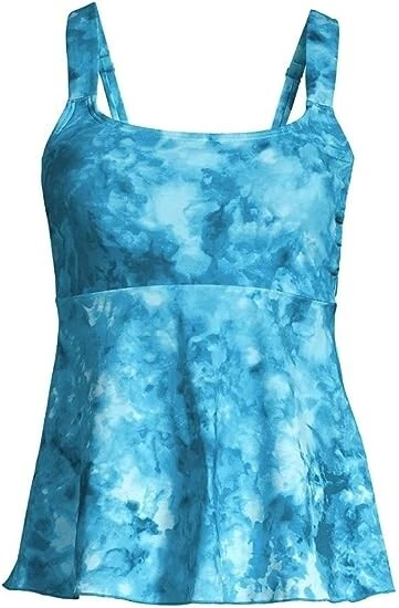 Nuevo con etiquetas Traje de baño Tankini Lands' End para mujer cuello redondo aleteado talla L $85 FLC156 Foto 4 de 4