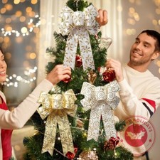 Christmas Gold Stamping Flower Tree Pattern Bow Knot Shopping