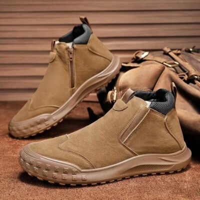 Winter Plush Anti Slip Comfortable Outdoor Men's Sneakers Warm Casual Flat Boots