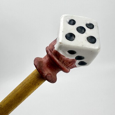 Vintage Carnival Prize Souvenir Dice Walking Cane