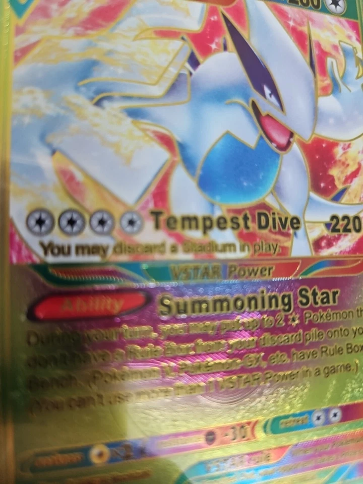 Lugia VStar HP280 Rainbow Foil Fan Art Textured Collector Pokemon Card 139/195 - Image 4 of 4