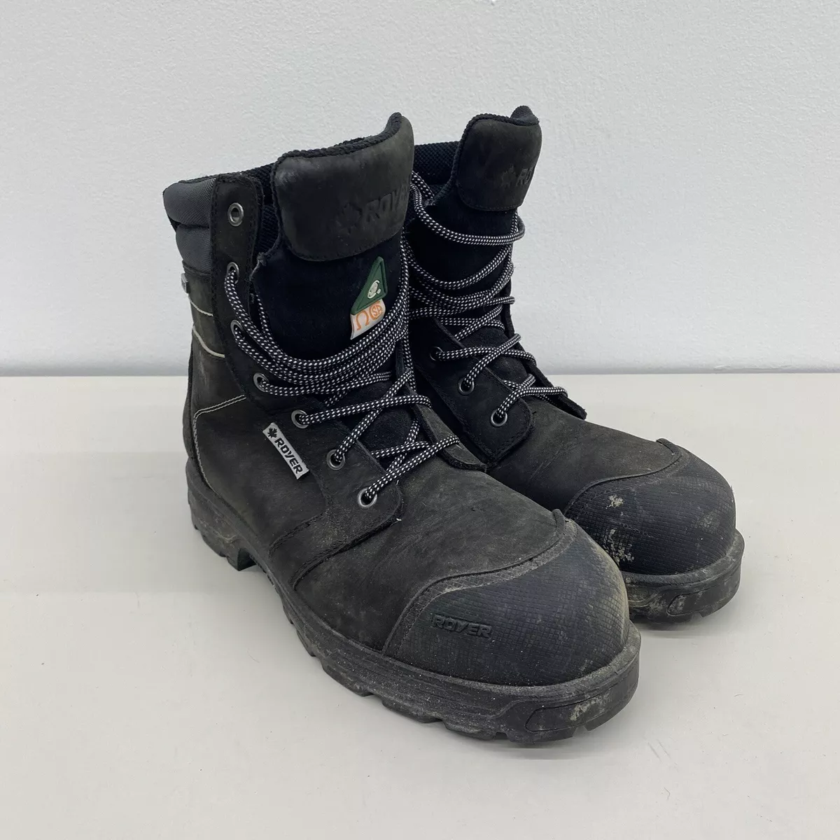 Royer 4701GT Black Leather Lace Up Safety Toe Ankle Combat Work Boots Men Size 9