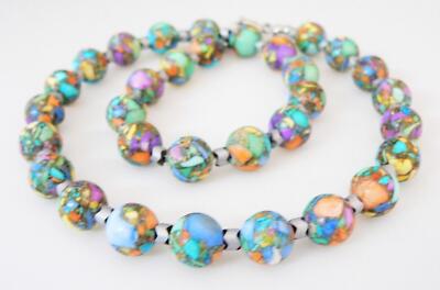 Edelstein  Halskette Holowith Perle 12mm  Multicolor, Mehrfarbig Hämatit 104a