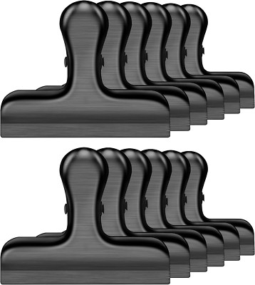 Metal Black Chip Clips Bag  Food Clips Stainless Steel Heavy Duty