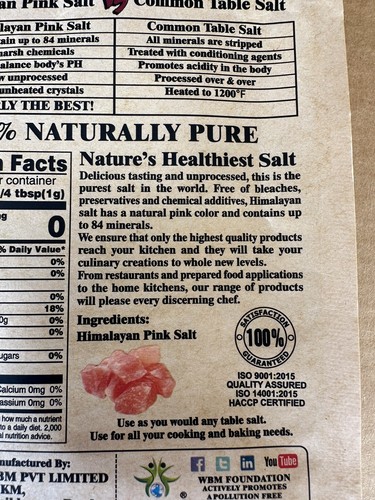 Himalayan Chef Pink Salt, Coarse Grain, Refill Grinders - 2 lbs bag - Afbeelding 7 van 8