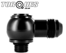 AN-8 (8AN) Banjo Adapter To ORB-6 (9/16 UNF) Aluminium Banjo Bolt Assembly Black