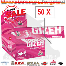 GIZEH Cartine Rosa King Size Extra Fine – 50 Libretti Lungo Rosa