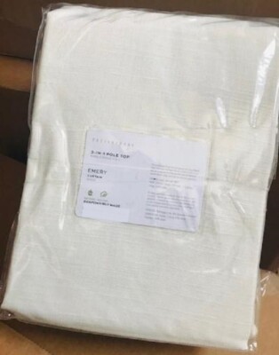 Rideaux Pottery Barn En Lin Et Coton, Doublés, Blanc Cassé - Paire De 2, Dimensions 100x108 Pouces