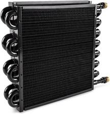 1/2" Transmission Cooler, 16 Rows, 8AN Tube Fin Universal Black Cooler