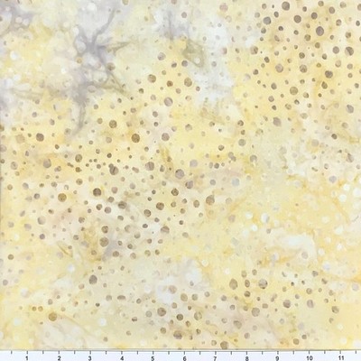 1 Yard Cut of Lunn Fabric Mixed Dots Batik 100% Cotton 4126 Sepia Yellow Brown