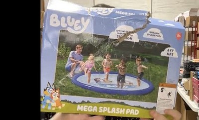Bluey 8FT Splash Pad Kids Sprinkler Water Play Mat Outdoor Backyard Summer Fun