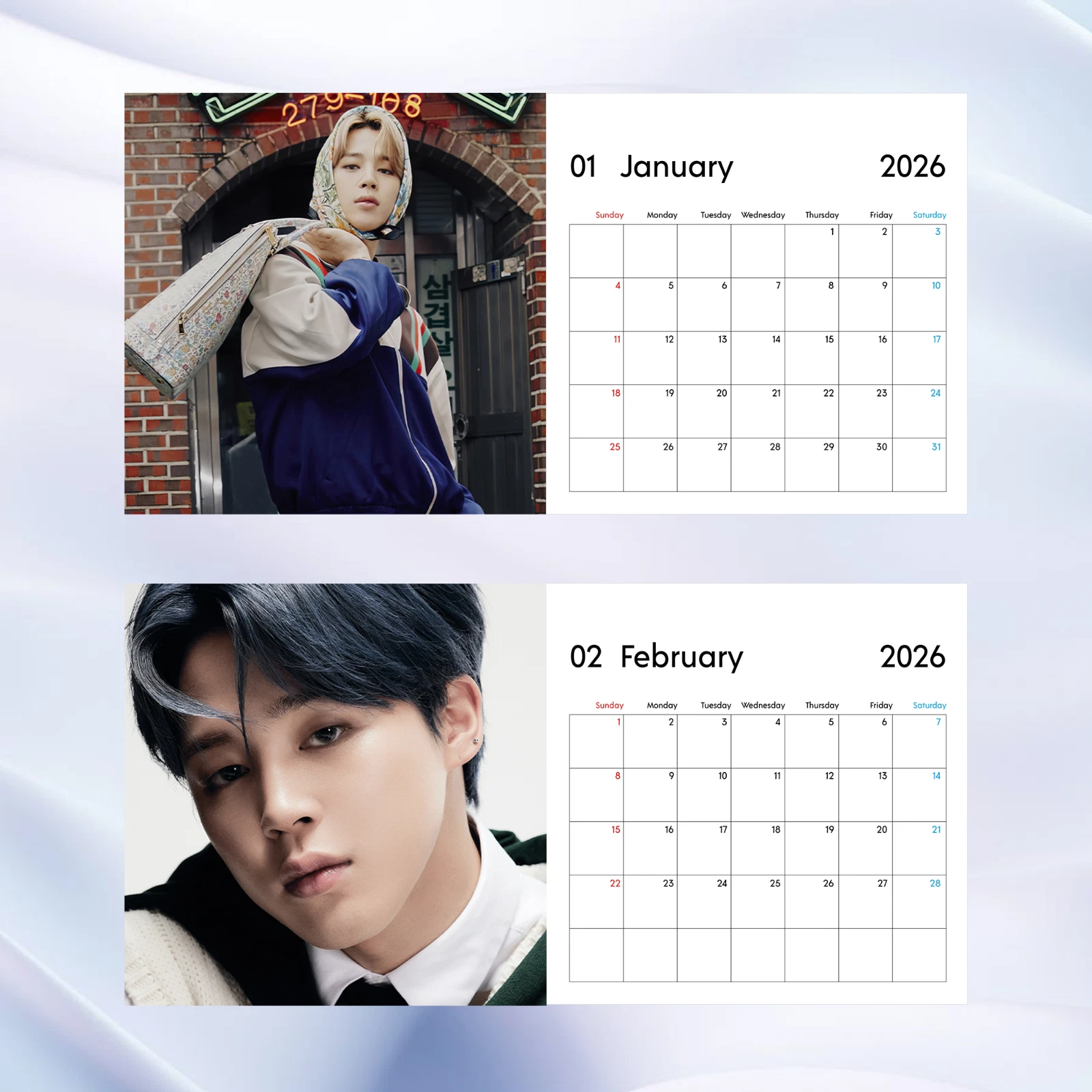 Jimin 2026 Calendar, Kpop Idol Wall Calendar, BTS Member Fan Gift Idea