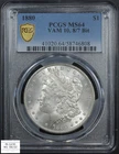 1880 8/7 Bit VAM-10 Morgan Silver Dollar $1 PCGS MS 64