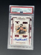 2024 Flawless Football TERRY BRADSHAW /8 RUBY Champion Signatures PSA 9 POP 1