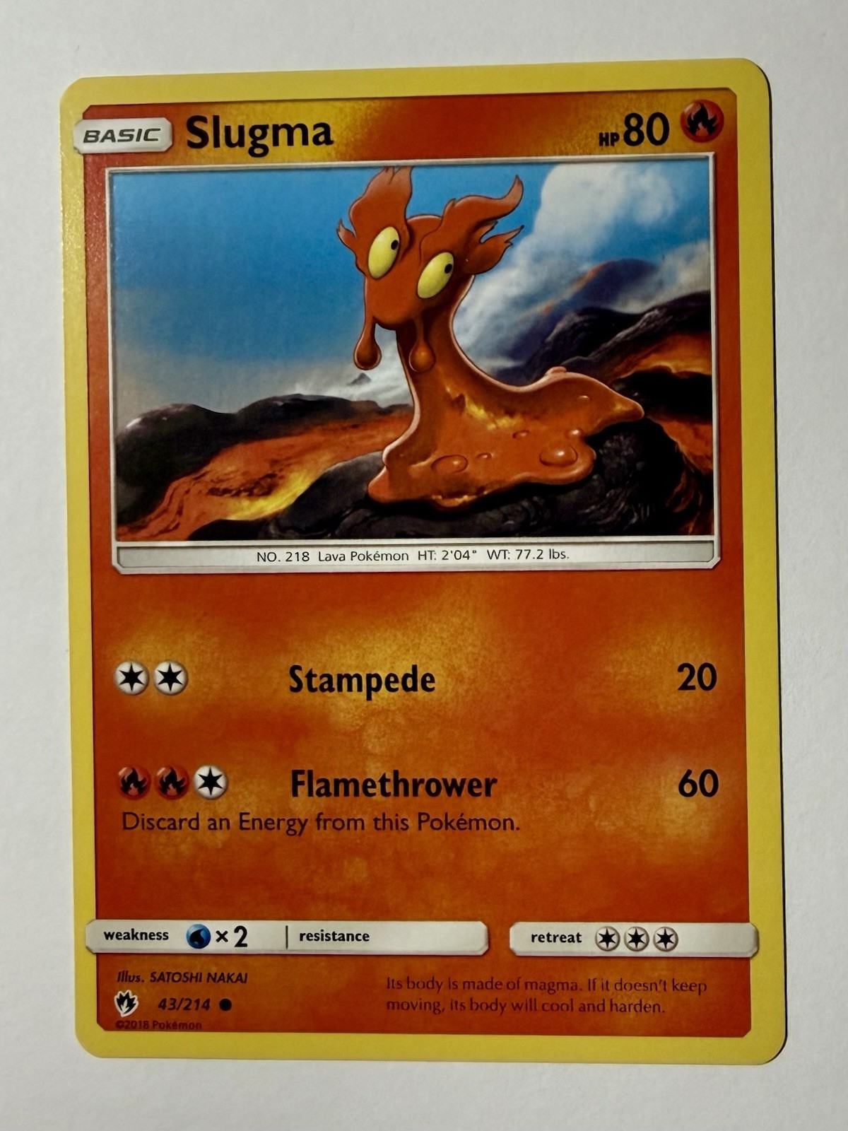 SLUGMA 43/214 COMMON LOST THUNDER POKEMON LP