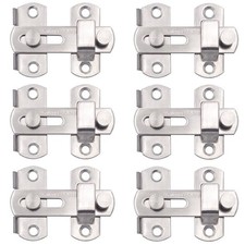 Wolfride 6pcs Flip Door Latch Lock Stainless Steel Flip bar Latch for Door Gate