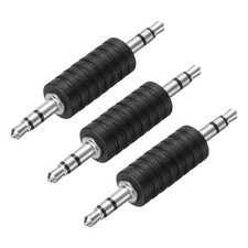 3 Pcs TRS3.5mm Male to 3.5mm Male Nickel-Plated Zinc Alloy Adapter