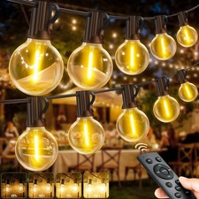 Festoon String Lights Outdoor Mains Powered Garden Globe LED G40 Bulb