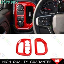 Cubierta de ventilación de salida de aire L&R para consola roja brillante L&R para Chevy Silverado 19-2025 DX