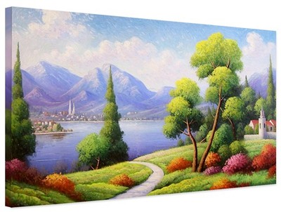 Landschaft farbenfrohe Gedanke Modern art  Kuns Gallery Bild original LD6