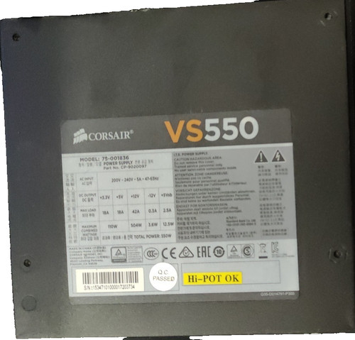 PC Netzteil Corsair VS550 ATX 550W Power Supply 20+4 Pin (75-001836/CP-9020097)