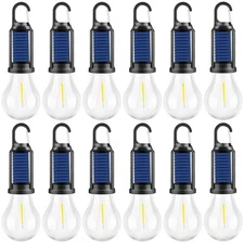 4-12x Solar Rechargeable Camping Light Outdoor Lights 3 Light Modes Tent Light
