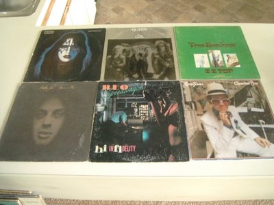 lot of 6 empty record album covers NO vinyl elton john kiss queen etc