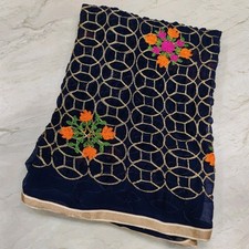 Ethnic Indian Punjab Wedding Phulkari Dupatta Embroidery Scarf Veil Stole Hijab