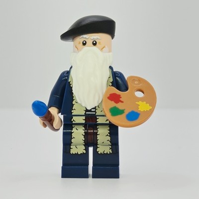 LEGO  Leonardo da Vinci Minifigure NEW w/ Palette & Paint Brush