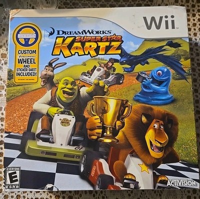 New DreamWorks Super Star Kartz Nintendo Wii Bundle With Wheel