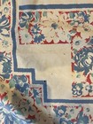 Vintage  White Cotton Tablecloth Blue Flowers 63”x50” — photo 8