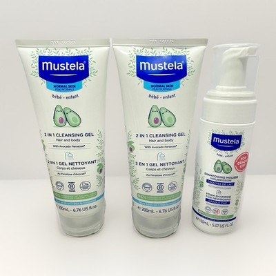 Set of 3 - Mustela Baby Cleansing Gel + Shampooing Mousse