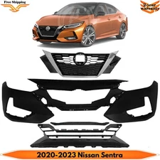 Front Bumper Cover Fascia & Grille Assembly For 2020-2023 Nissan Sentra