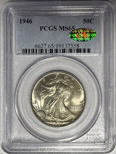 1946 Walking Liberty Half Dollar PCGS MS65 CAC ⭐️ABSOLUTELY STUNNING COIN⭐️
